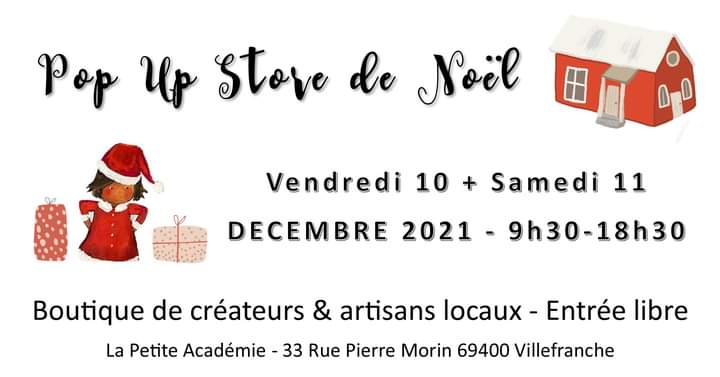 Affiche de la Pop up store de Noël du 10 & 11 décembre 2021 - Maud Chapuis