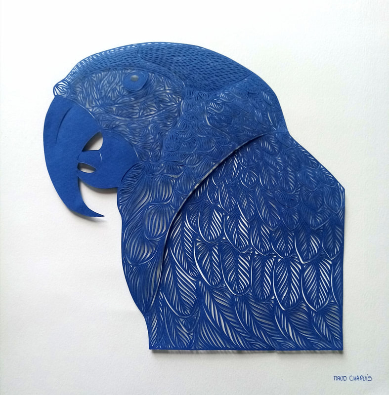 Ara bleu - World's Animals - Maud Chapuis Paper Art
