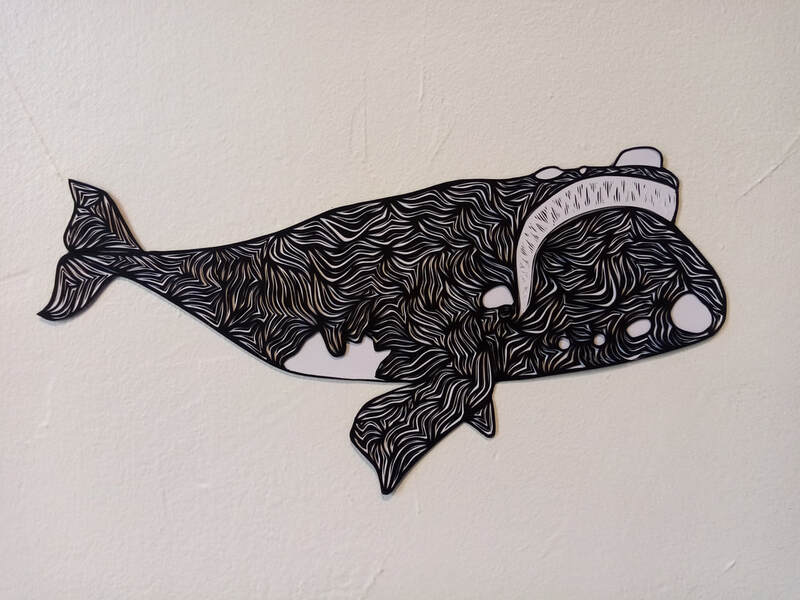 Baleine Franche - World's Animals - Maud Chapuis Paper Art
