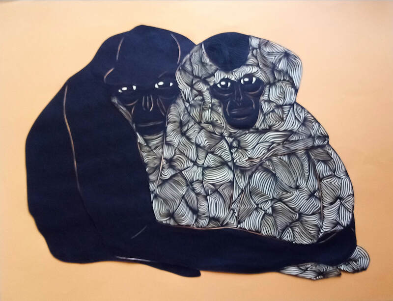 Gibbon Hainan - World's Animals - Maud Chapuis Paper Art