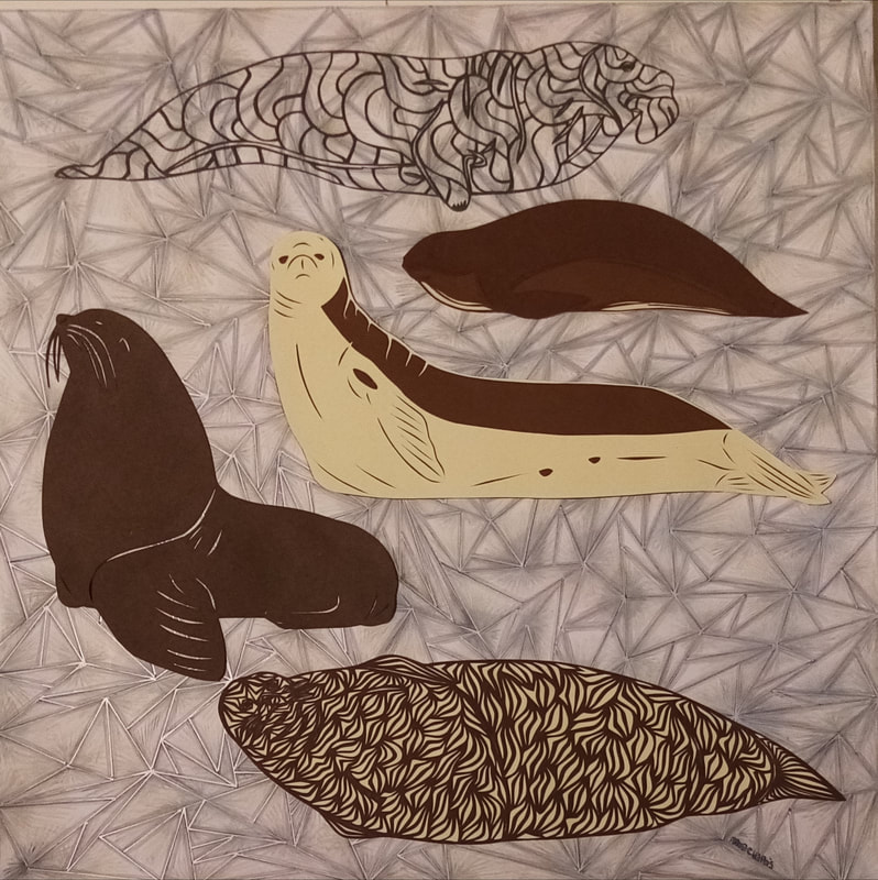Phoques &amp; Otaries - World&#x27;s Animals - Maud Chapuis Paper Art