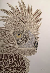 Aigle des Philippines - 21 cm x 29,7 cm - Paper Cut - Maud Chapuis - Concours SFS Introducing 2O19