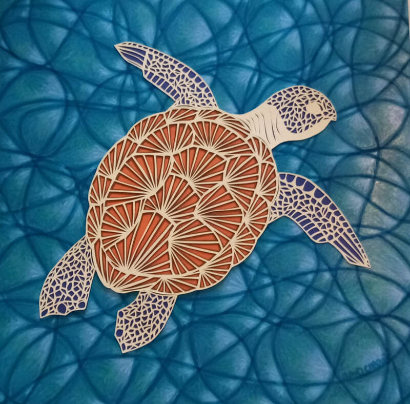 Tortue de mer - World's Animals - Maud Chapuis Paper Art